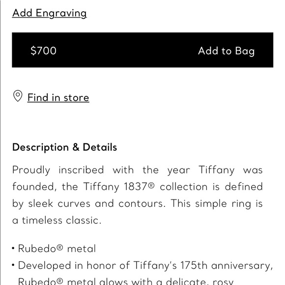 Tiffany & co Rubedo ring medium with size 5.5 - Picture 3 of 10